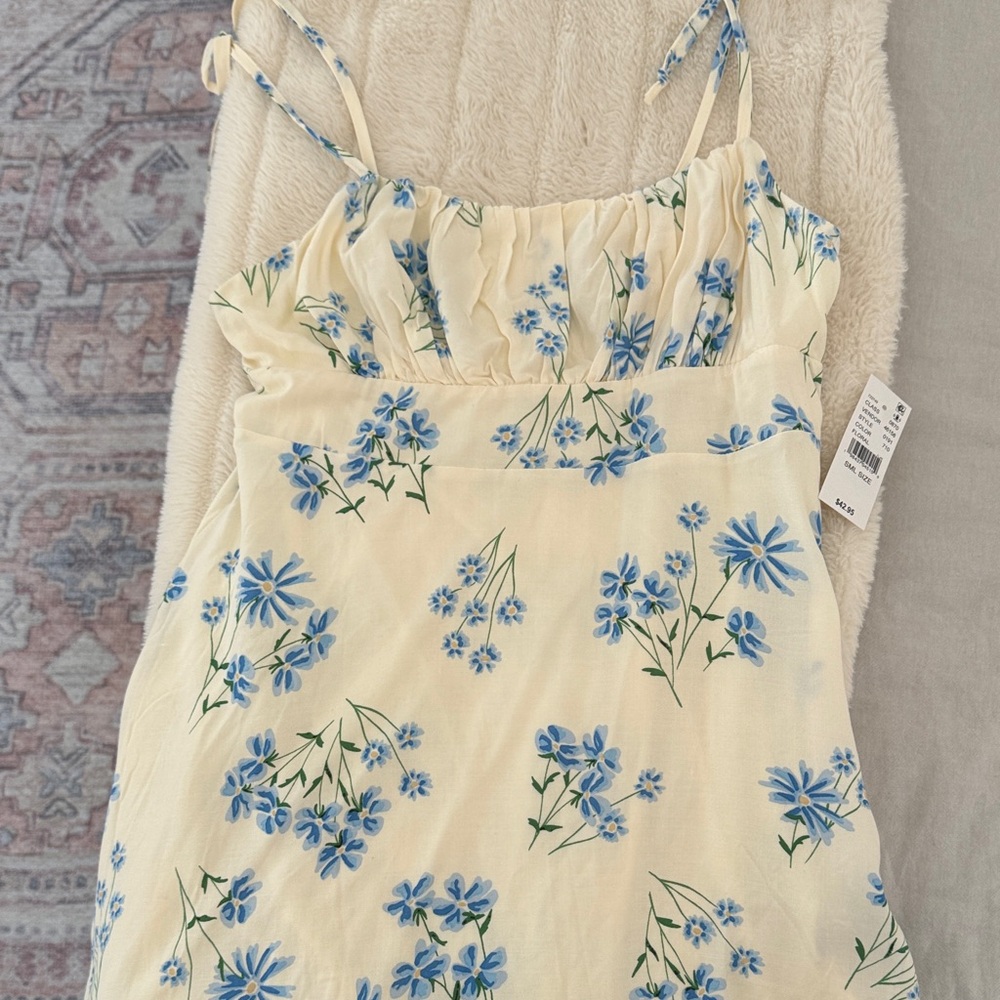 LA Hearts cream dress with blue flowers nwt